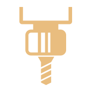 Large golden icon of a CNC drill bit 