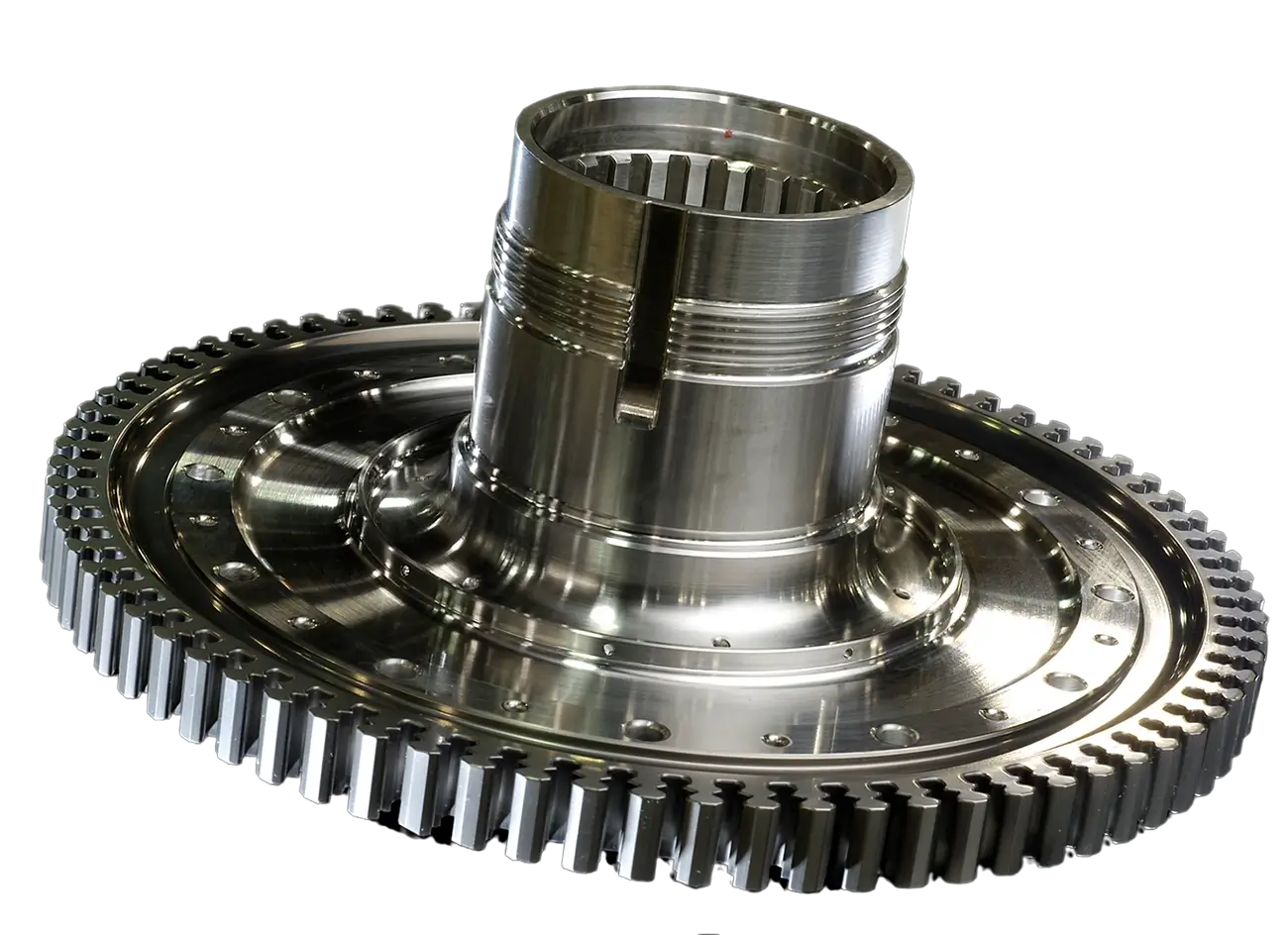 cnc machine cogwheel closeup